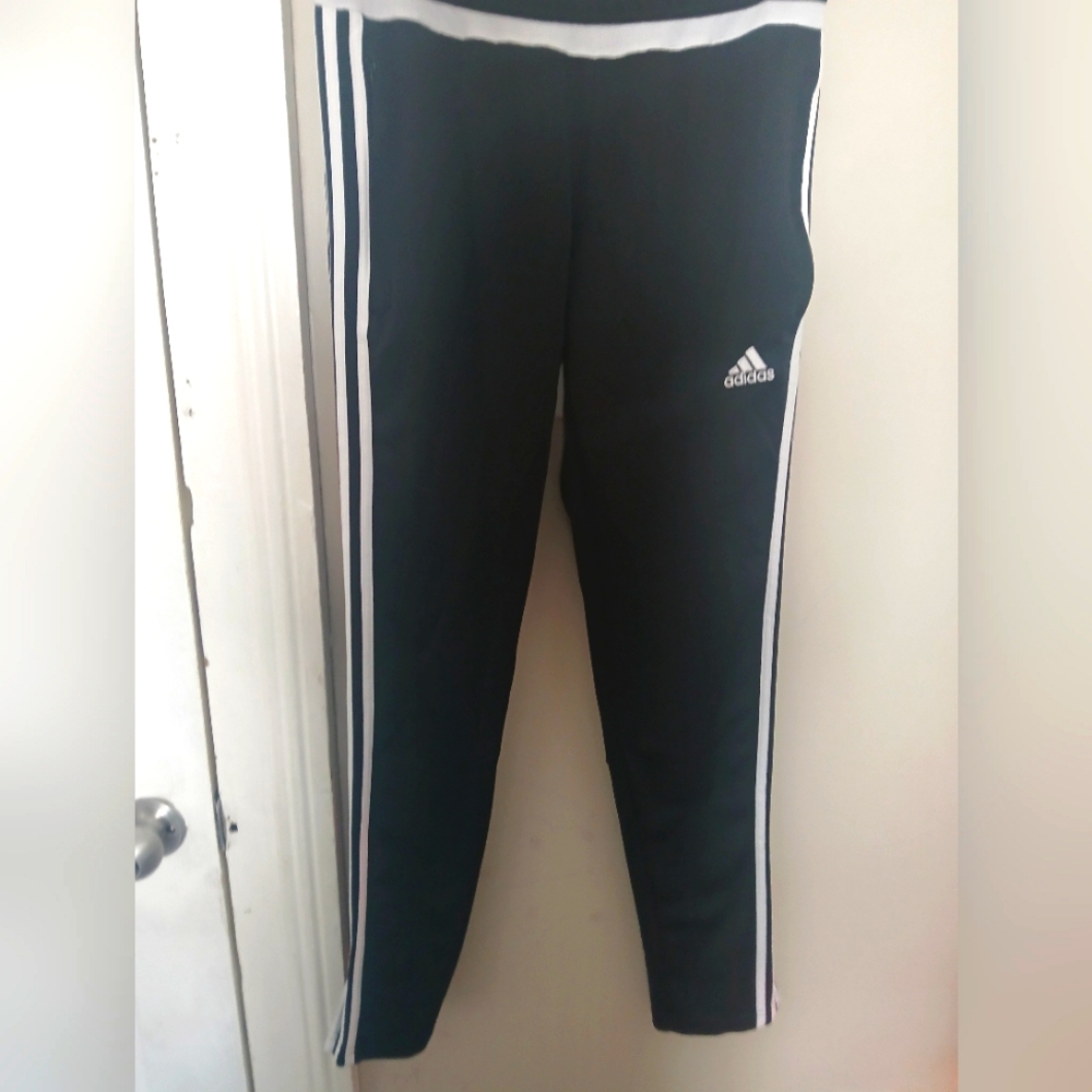 Adidas Black Clima Cool Track Pants With Bottom Zippers